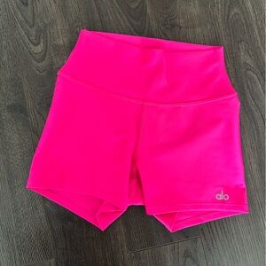 Alo Yoga Hot Pink Airlift High Rise Spandex Shorts